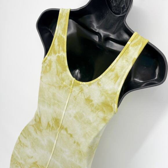 Enza Costa REVOLVE Tie Dye Tank Dress Bodycon Silhouette NEW Size M Yellow White - Picture 6 of 9